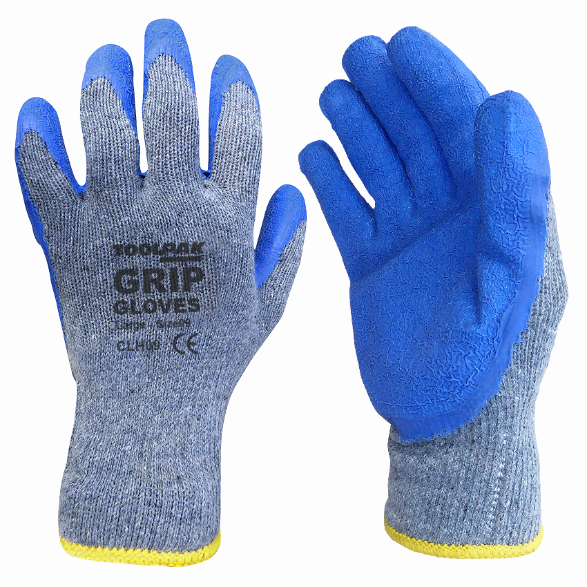 Crinkle Latex Grip Handling Glove Size L